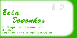 bela domonkos business card